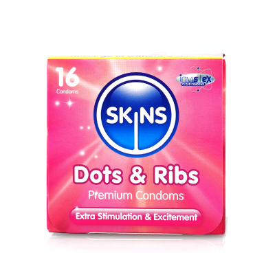 Skins Condoms Dots & Ribs Cube 16 Pack - International 1